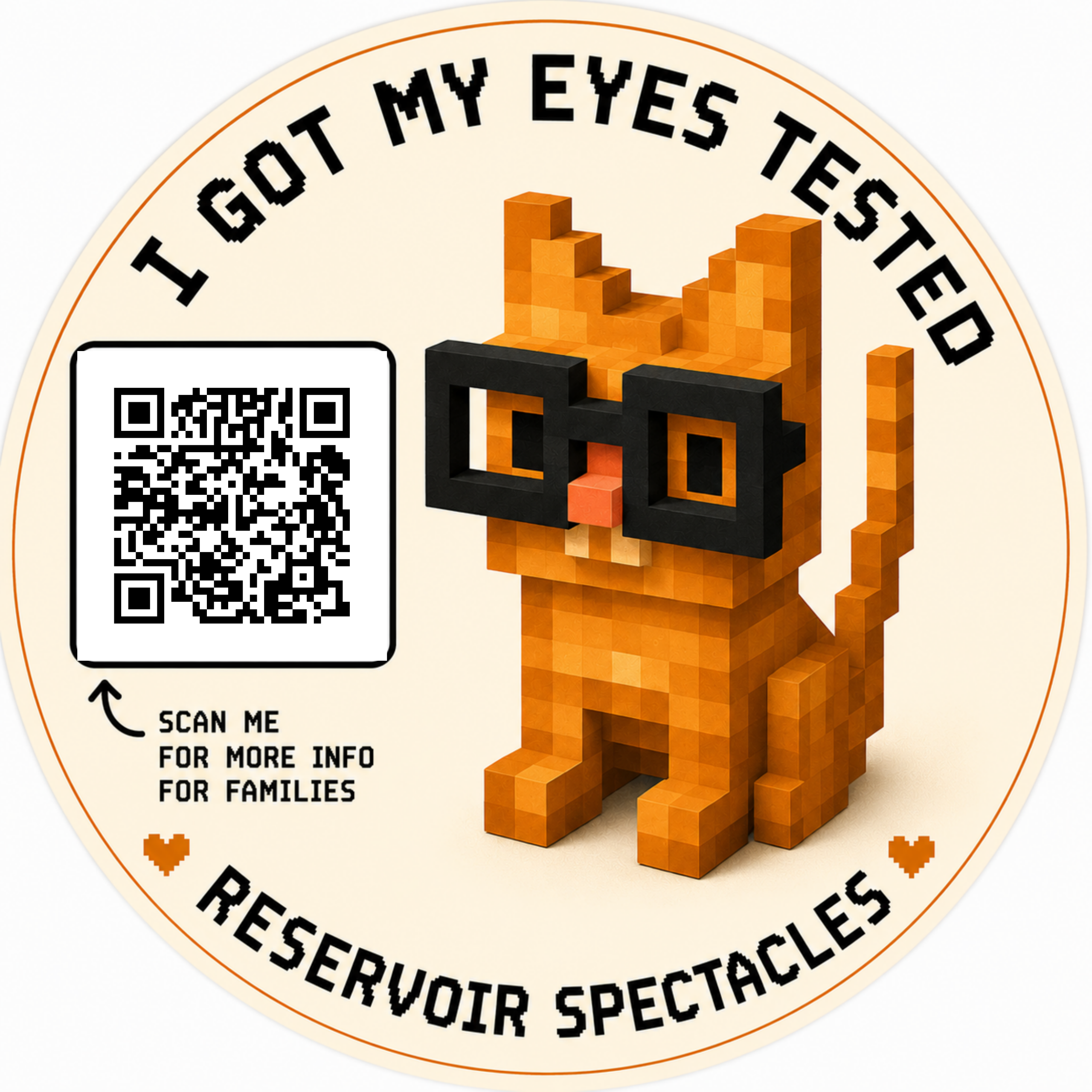 I got my eyes tested sticker from Reservoir Spectacles